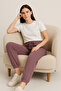 Cotton Corded Women's Pajama Bottoms with Elastic Legs - 3