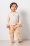 Baby Kids Yellow-Beige Hooded Cotton 2-Piece Set First Ben Trend Fashion Bottom Top Set - 4