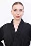 Women's Black Seasonal Quilted Belted Kimono Jacket - 4