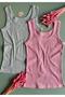Linea, 2-Piece Green and Dusty Rose Color, Ribbed Thick Strap, Cotton Women's Blouse-Undershirt