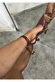 Burgundy Patent Leather Women's Ankle Strap Sandals - 4