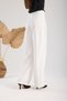Yüksel High Waist Velcro Palazzo White Trousers for Women - 7