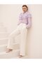 Frilly Jacquard Blouse Lilac - 2