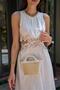 Cream Straw Women's Mini Straw Detailed Crossbody Bag - 6