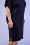 210105 Women's Crew Neck Dress with Pockets Black - 4