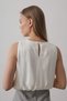 Shilsee Women Satin Sleeveless Elastic Waist Lined Bluz White - 5