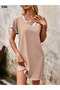 Women's Imported Crepe Dress with Sequin Sequin Stripe