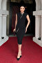 Double Fabric Design Pencil Dress - Black - 2