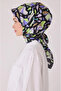 Tivil Silk Scarf 4049 - 83 Black Mixed Pattern - 2