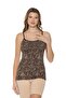 Women's Thin Leopard Patterned Lycra Thin Rope Strap Premium Undershirt