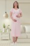 Mecit 6204 Pink Maternity Maternity Lace Dressing Gown Nightgown Set - 5