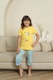 Mother Daughter Short Sleeve Crew Neck Printed Lemon Purple Pajamas Set - 2