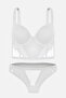 Lirio Shiny Stone Detailed Micro Bustier Panty Set - Padded - Lacy -2716- Ecru