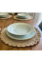 Handmade Round Paper Rope/Wicker Plate 2 Pieces - 36X36 cm (Light Cream) - 6