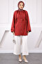 Burgundy Balloon Sleeve Belted Shirt - 2