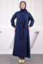 Navy Blue Front Tie Shirt Skirt Suit