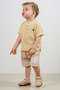 Baby Kids Beige Cotton Shorts 2-Piece Set Trend Fashion Bottom Top Set - 4