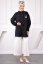 Black Front Stone Detailed Shirt - 2