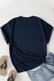 Unisex Perfectly Printed Relaxed Cut Navy Blue T-Shirt - 2