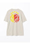 Unisex Cotton Five Star Champion Lion Themed Back and Chest Printed Oversize T-Shirt