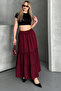 Basic Lined Pleated Women's Long Skirt Black