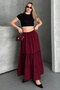 Basic Lined Pleated Women's Long Skirt Black - 2