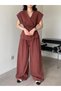 Tile Belted Palazzo Linen Set - 3
