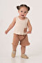 Baby Kids Coffee Cotton Shorts 2-Piece Set Trend Fashion Bottom Top Set - 3