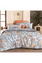 100% Cotton Fancy Poplin Enola V2 Double Duvet Cover Set - Gray - 2
