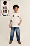 5-14 Years World Jean Blue Boy's Suit-Ecru