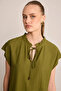 Blouse with Ruffled Collar and Bead Accessories - Khaki - 3