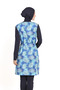 Liamay Blue Leaf Pattern Full Covered Hijab Swimsuit 4 Pieces Water Repellent, Parachute Fabric - 4