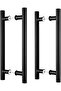 EaseLife 16" Double Sided Push Pull Door Handle, Matte Black, Stainless Steel, H Shape Sliding Door - 2