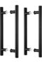 EaseLife 16" Double Sided Push Pull Door Handle, Matte Black, Stainless Steel, H Shape Sliding Door
