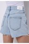 Mom Fit High Waist Straight Women's Indigo Jean Shorts - 5