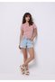 Mom Fit High Waist Straight Women's Indigo Jean Shorts - 3