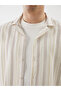 Regular Fit Short Sleeve Striped Men's Shirt - 3