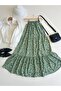 Flower Patterned Layered Viscosa Skirt