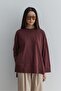 Thick Folded Sweatshirt Claret Red - 4