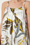 Patterned Straps Comfortable Viscose Dress White Khaki Lrg0018 - 5