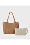 Ruthie Textured Tote Bag With Pouch