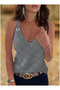 Women's Sleeveless Ring Detail Baklava Pattern Strap Knitwear Blouse