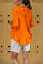 Orange Layered Ruffled Voile Blouse - 2