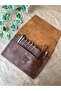 (Writing Name) Jumbo Size Pen Holder / Multi-Purpose Bag - Handmade Genuine Leather - 3