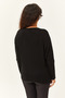 Women's Plus Size Silver Stone Printed Bat Sleeve Black Blouse - 6