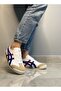 Comfortable Casual Lace-Up Sports Sneaker White Blue Red - 4