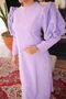 Balloon Sleeve Dress with Pearls on the Front - 4