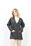 Anthracite 3-Button Embroidered Steel Knitted Mother Cardigan - 7