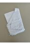 Handcrafted Hand Embroidered Solid Color Scarf Beaded Writing Yemeni Dowry Gift 100X100Cm - 3