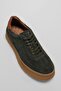 Genuine Leather Comfort Sole Lace-Up Casual Sneaker Green Shoes - 3